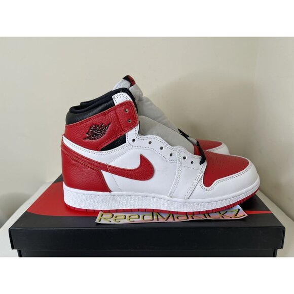 Jordan 1 Retro High OG Heritage White Red Grade School Youth Sizes 575441 161 - Picture 2 of 7